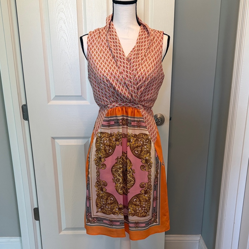 Emma & Michele Vibrant Pink and Orange Dress